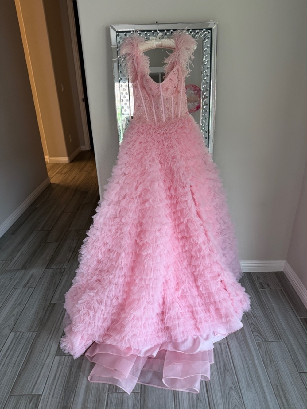Sherri Hill Pink Tulle Gown - Picture 4 of 8